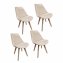 Esszimmerstuhl Samt 4er Set Atlanta Creme - 1