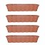 Blumenkasten mit Untersetzer 80 cm 4er Set Terracotta - 1