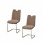 Schwingstuhl Taupe/Antikhellbraun 2er Set Emrys - 1