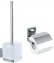 Vacuum-Loc® WC-Set Mod. Quadro 2-teilig Edelstahl, WC-Garnitur und Toilettenpapierhalter, rostfrei - 1