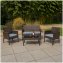 4-teiliges Polyrattan Lounge-Set mit Tisch Gartenmöbel Set Zita braun - 1