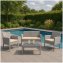 4-teiliges Polyrattan Lounge-Set mit Tisch Gartenmöbel Set Zita Grau - 1