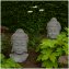 Buddhakopf Figur aus Zement in Grau matt Asiatische Dekoration für Innen und Außen - 1
