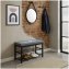 Sitzbank mit Schuhregal und Polster Metallgestell mit LOFT Aufschrift - 1