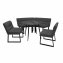 Sitzgruppe Liron Tisch, 2 Bänke und 2 Stühle Anthrazit - 1