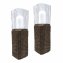 Windlicht 2er Set Rattanoptik - 1
