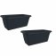 Blumenkasten mit Wasserspeicher 40cm 2er Set Anthrazit - 1