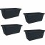 Blumenkasten mit Wasserspeicher 40cm 4er Set Anthrazit - 1