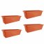 Blumenkasten mit Wasserspeicher 60 cm 4er Set Terracotta - 1
