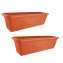 Blumenkasten mit Wasserspeicher 60cm 2er Set Terracotta - 1