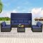 Loungemöbel Blau/Braun 6-teiliges Set - 1