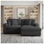 Couch mit Ottomane Rechts Xenia Anthrazit - 1