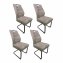 Schwingstuhl Marek Cord Taupe 4er-Set - 1