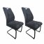 Schwingstuhl Marek Cord Dunkelgrau 2er-Set - 1