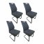 Schwingstuhl Marek Velvet Dunkelgrau 4er-Set - 1