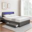 Modernes Polsterbett mit LED Leiste Stilvolles Stauraumwunder - 1