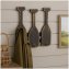 Maritime Wandgarderobe aus Holz im Vintage Paddel Design - 1