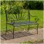 Gartenbank aus Metall romantische Sitzbank für Terrasse und Garten - 1