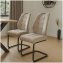 Modernes 2er Set Schwingstühle Taupe mit trendigem Cord-Bezug - 1