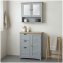 Badezimmerschrank Sarah Landhausstil mit Tür und Schubkästen - 1