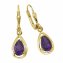 Ohrringe Gold 333 mit echtem Amethyst-Tropfen - 1