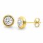 Ohrstecker Edelstahl vergoldet mit weißem Zirkonia 7mm - 1