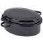 Krüger Gänse Bräter Induktion Braten Schmor Topf Deckel Schwarz Oval Emaille 7L - 1