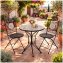 Bistro Sitzgruppe Metall schwarz Tisch mit 2 Stühlen Balkon Set mit Motiv Algier - 1