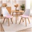 Esszimmerstuhl 2er Set Weiß mit Kunstledersitz Atlanta Rosa mit Ornament - 1