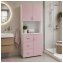 Badschrank Rosa Weiß - 1