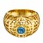 Ring 925/- Sterling Silber vergoldet Topas blau - 1