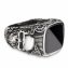 Ring Silber 925 oxydiert mit Totenkopf-Motiv und schwarzem Onyx günstig online kaufen