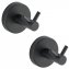 Wandhaken Duo Mod. Bosio Black matt, 2er Set, Edelstahl rostfrei - 1