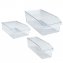 Kühlschrank Organizer hoher Rand, 3er Set, Aufbewahrungsboxen für Kühl- und Vorratsschrank - 1