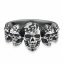 Ring 925/- Sterling Silber matt oxidiert Totenkopf - 1