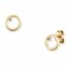Ohrringe Silber 925 gelb vergoldet 7mm mit Zirkonia Kreis - 1