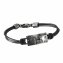 Armband 925/- Sterling Silber Lederband schwarz Bullhead günstig online kaufen