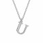 Halskette Silber 925 mit 1x Diamant 0,008ct. Buchstabe U - 1