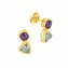 Ohrringe Gold 375 Blautopas (beh.) + Amethyst - 1