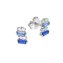 Ohrringe Silber 925 rhodiniert mit Zirkonia blau und weiß - 1
