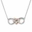 Collier 925 Silber rhodiniert vergoldet rose Herz Zirkonia Unendlichkeit - 1
