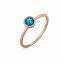 Ring 585 Gold Roségold mit Blautopas (beh.) rund - 1