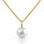 Halskette Gold 585 mit weißer Perle 9mm - 1