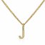 Halskette Gold 375 mit Anhänger 42/45cm lang Buchstabe J - 1