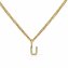 Halskette Gold 375 mit Anhänger 42/45cm lang Buchstabe U - 1