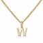 Halskette Gold 375 mit Anhänger 42/45cm lang Buchstabe W - 1
