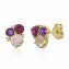 Ohrringe Gold 585 mit Amethyst Rosaquartz und Brillant - 1