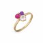 Ring Gold 585 mit Rosaquartz Amethyst Rhodolith Brillant - 1