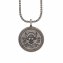 Anhänger mit Kette 925/- Silber matt oxidiert Rock Music Skull Wappen günstig online kaufen