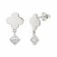 Ohrstecker 925 Sterling Silber rhodiniert Kleeblatt Zirkonia Anhänger günstig online kaufen